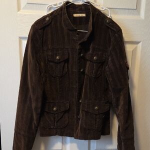 Elegant Brown Corduroy Women's Blazer